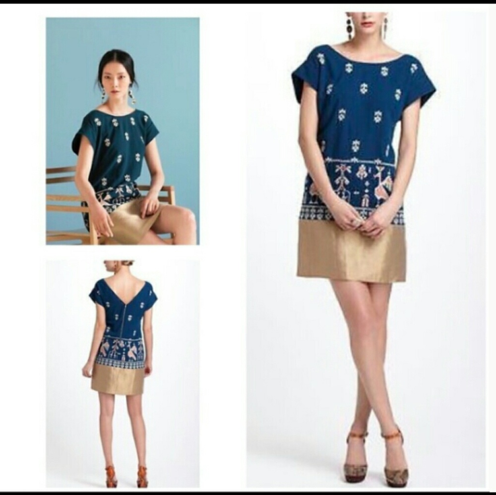 Foreat Avian Myth Embroidered Shift Dress